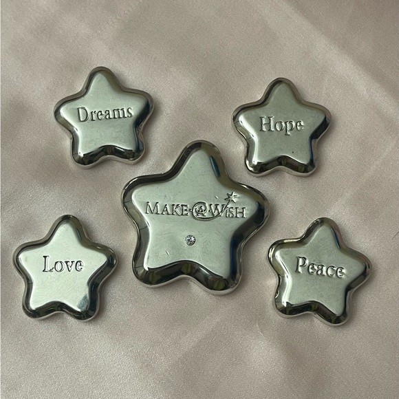 Make A Wish Jewelry - Make A Wish Paperweight Set of 5 Silver Stars RARE Vintage